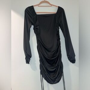 Black adjustable bodycon dress